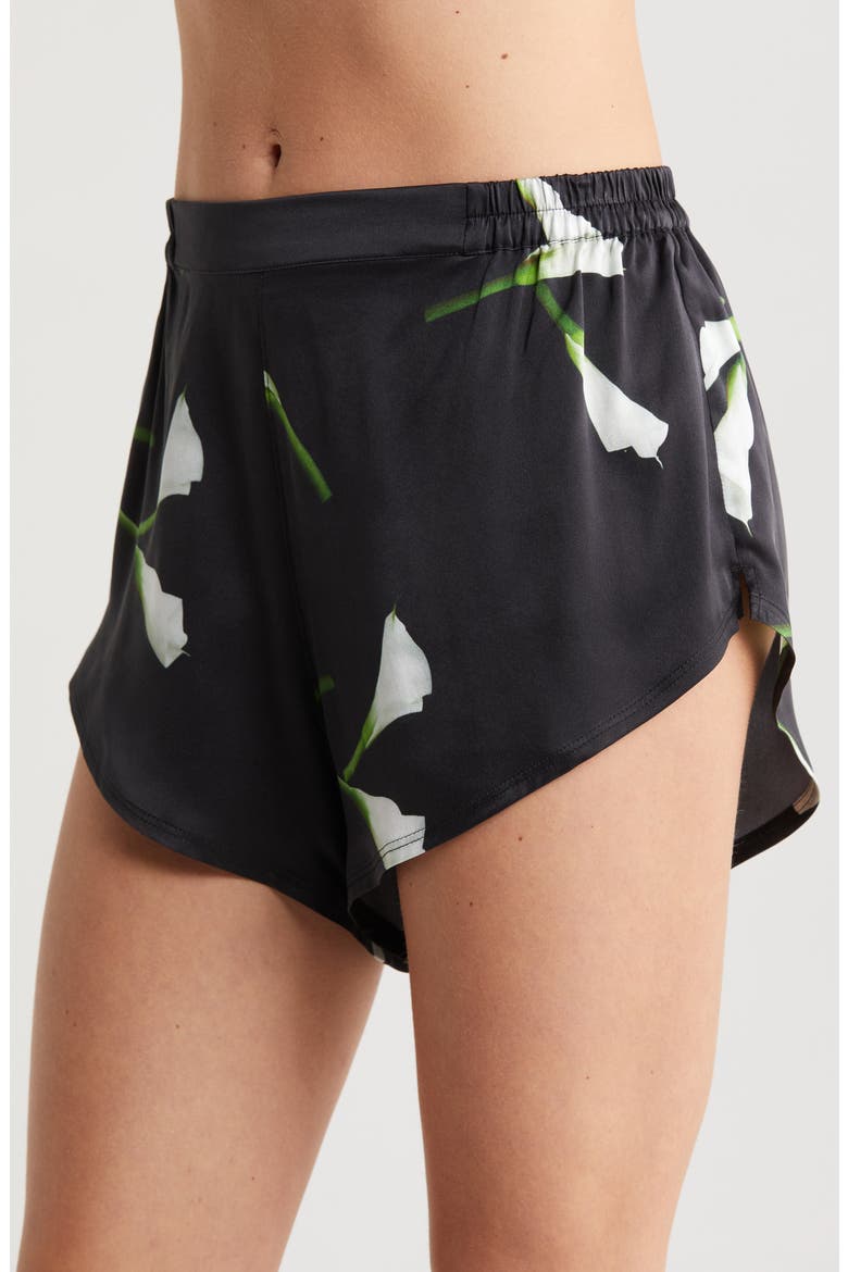 Washable Silk Tee Short Pajamas, Alternate, color, FLOATING LILY