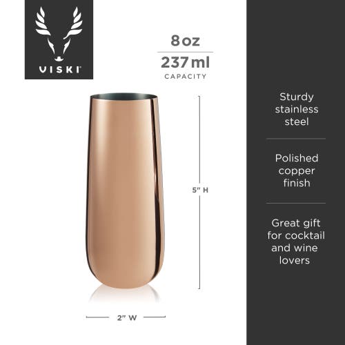 Viski Summit Stemless Copper Champagne Flutes In Copper