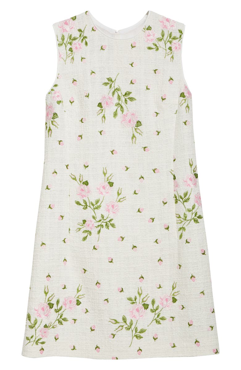 Giambattista Valli Rose Bouclé Tweed Shift Dress, Alternate, color, Trianon Roses Boucle