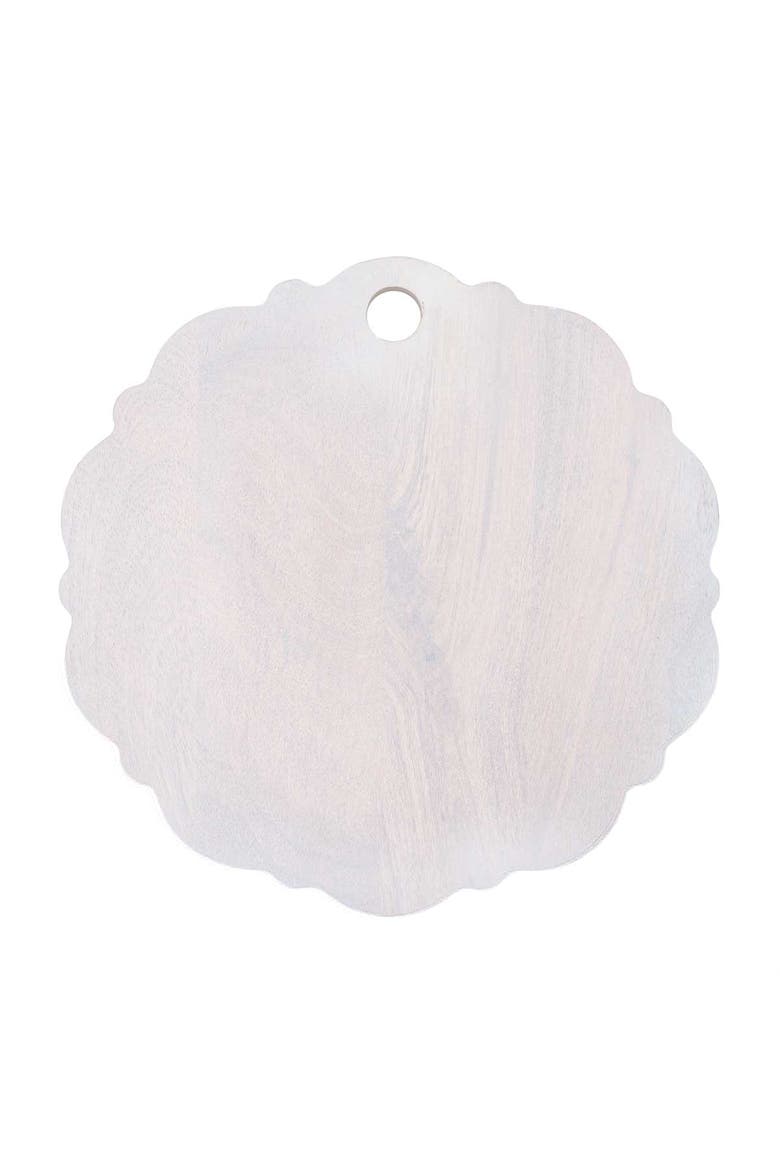 Maeve Striped Scallop Wood Board, Alternate, color, Brown