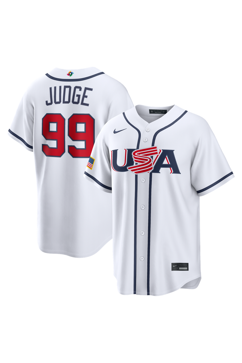 Men's Nike Aaron Judge White USA Baseball 2026 World Baseball Classic Home Stadium Jersey, Main, color, White