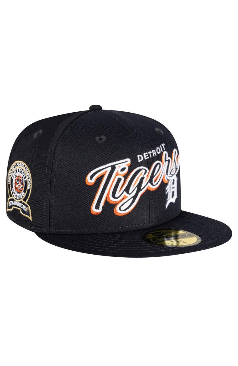 New Era Men's New Era Navy Detroit Tigers Script Sided 59FIFTY Fitted Hat, Alternate, color, 