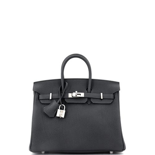 Pre-owned Hermes  Hermes Birkin Handbag Black Togo With Palladium Hardware 25