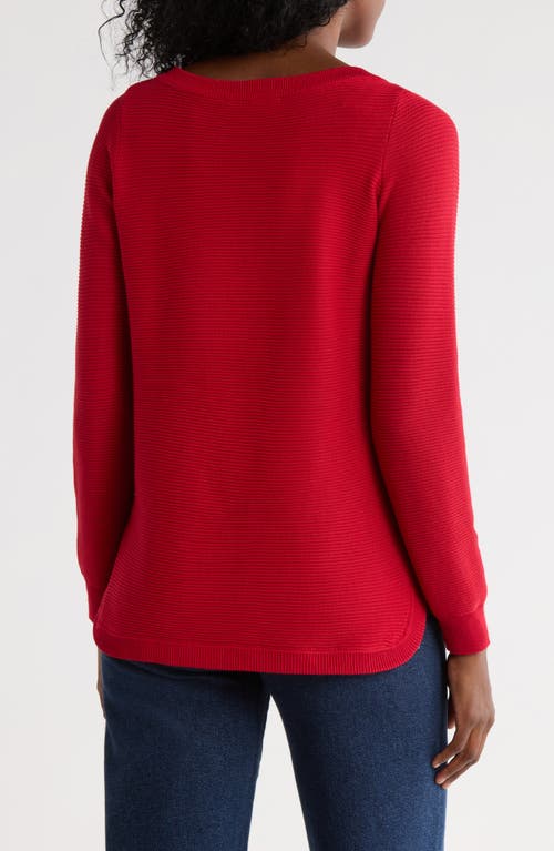 Cyrus Link Stitch Tunic Sweater In Red