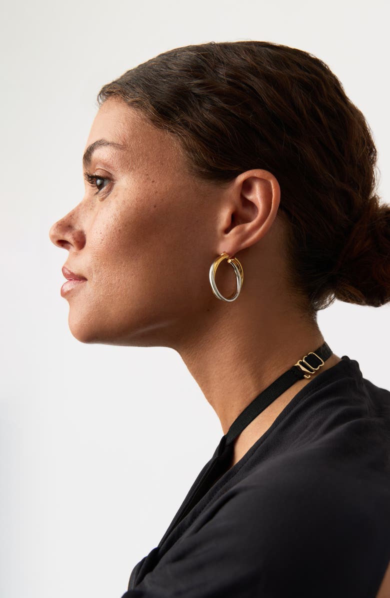 Missoma Lucy Williams Mixed Metal Hoop Earrings, Alternate, color, 