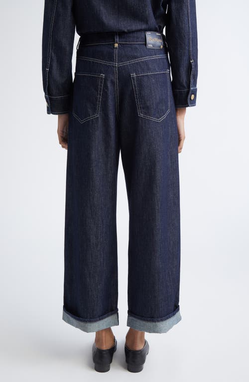 Max Mara Chiara Crop Wide Leg Jeans In Blue