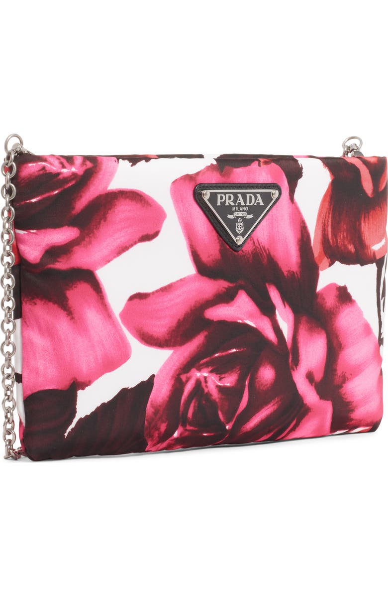 Prada Roses Nylon Shoulder Bag, Alternate, color,