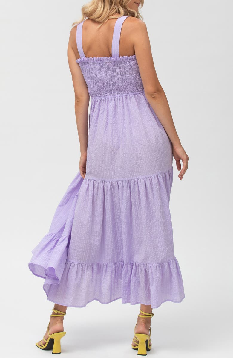 PIETRO BRUNELLI MATERNITY Cotton & Linen Maternity Maxi Dress, Alternate, color, Light/ Pastel Purple