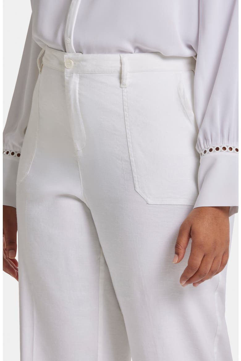 Utility Wide Leg Capri Linen Blend Pants, Alternate, color, OPTIC WHITE