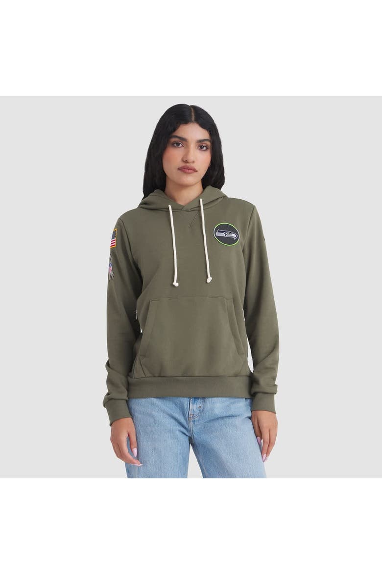 Women's Nike Olive Seattle Seahawks 2025 Salute to Service Sideline Standard Issue Dri-FIT Hoodie, Main, color, Olive