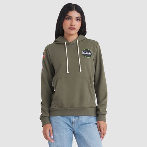 Women's Nike Olive Seattle Seahawks 2025 Salute to Service Sideline Standard Issue Dri-FIT Hoodie