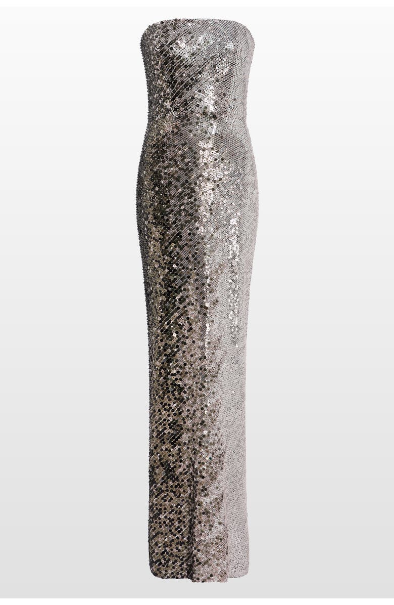 Jenny Packham Caron Sequin-Embellished Strapless Maxi Dress, Main, color, Liquorice