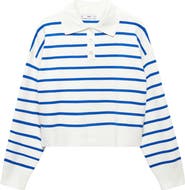MANGO Stripe Polo Sweater