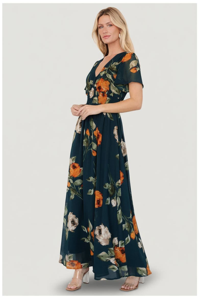 Birdie Maxi Dress, Alternate, color, Deep Topaz Floral