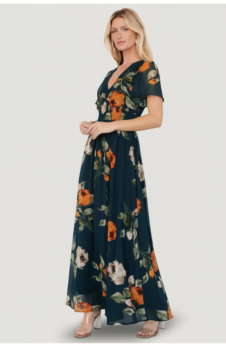 Baltic Børn Birdie Maxi Dress, Alternate, color, Deep Topaz Floral