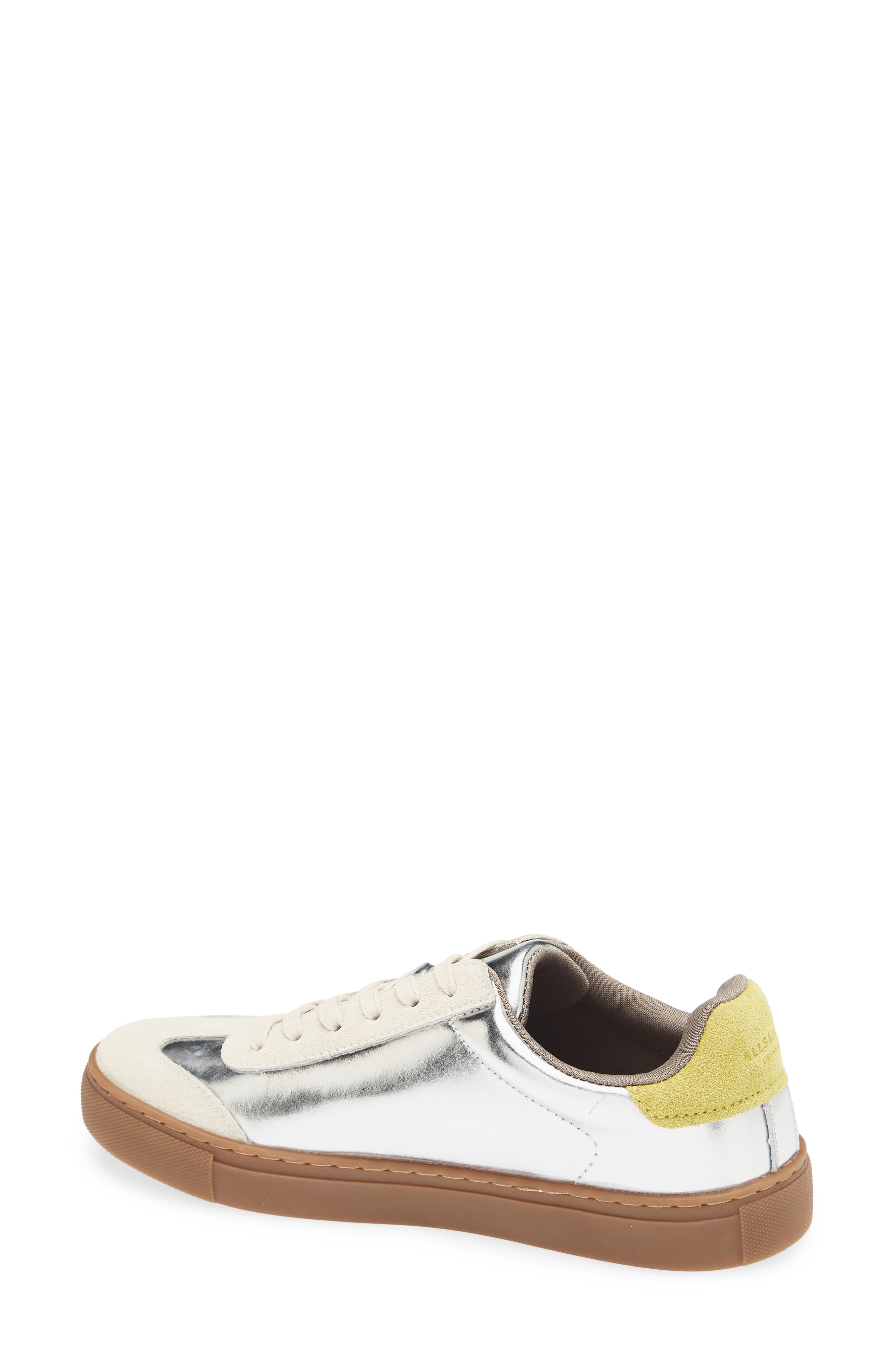 Flip Leather Sneaker, Alternate, color, SILVER/ OFF WHITE