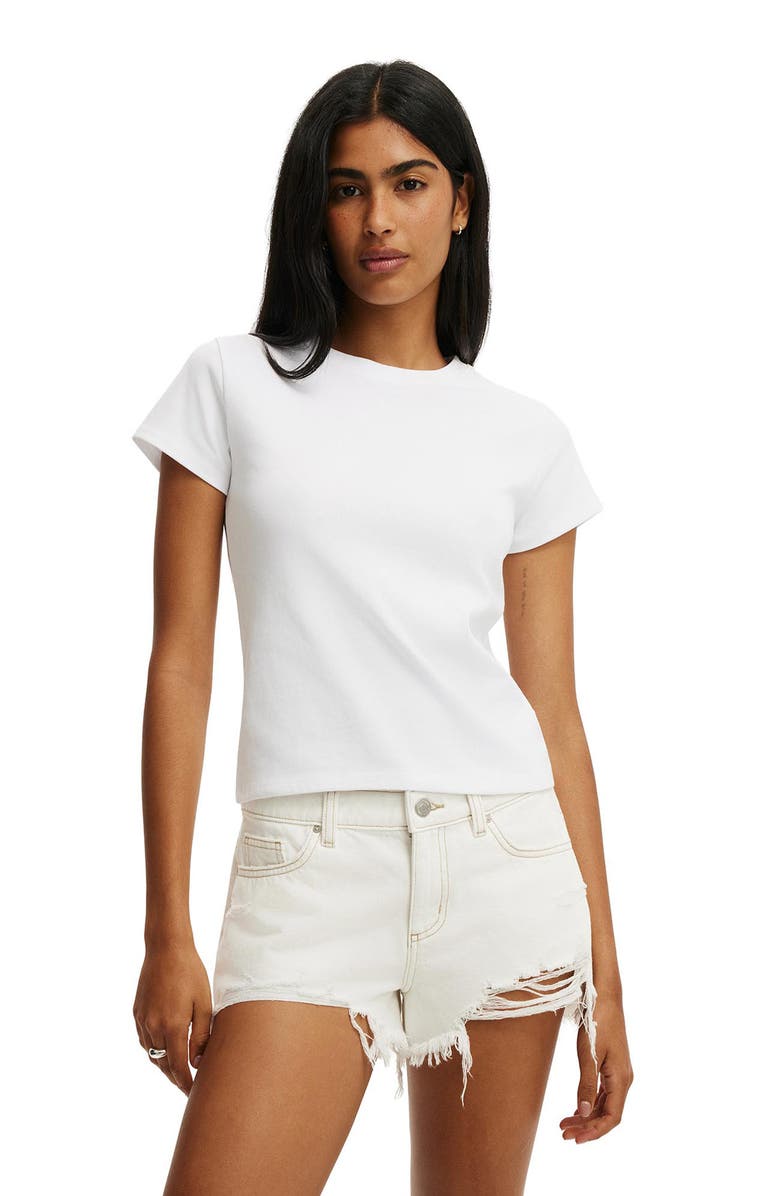 Cotton On Saturday Low Rise Denim Cutoff Shorts, Alternate, color, Vintage White