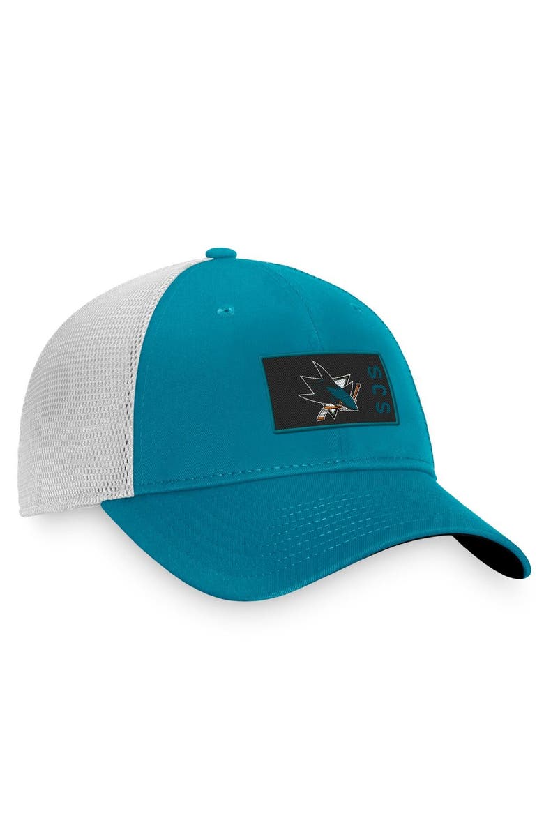 FANATICS Men's Fanatics Branded Teal/White San Jose Sharks Authentic Pro Rink Trucker Snapback Hat, Alternate, color, Teal