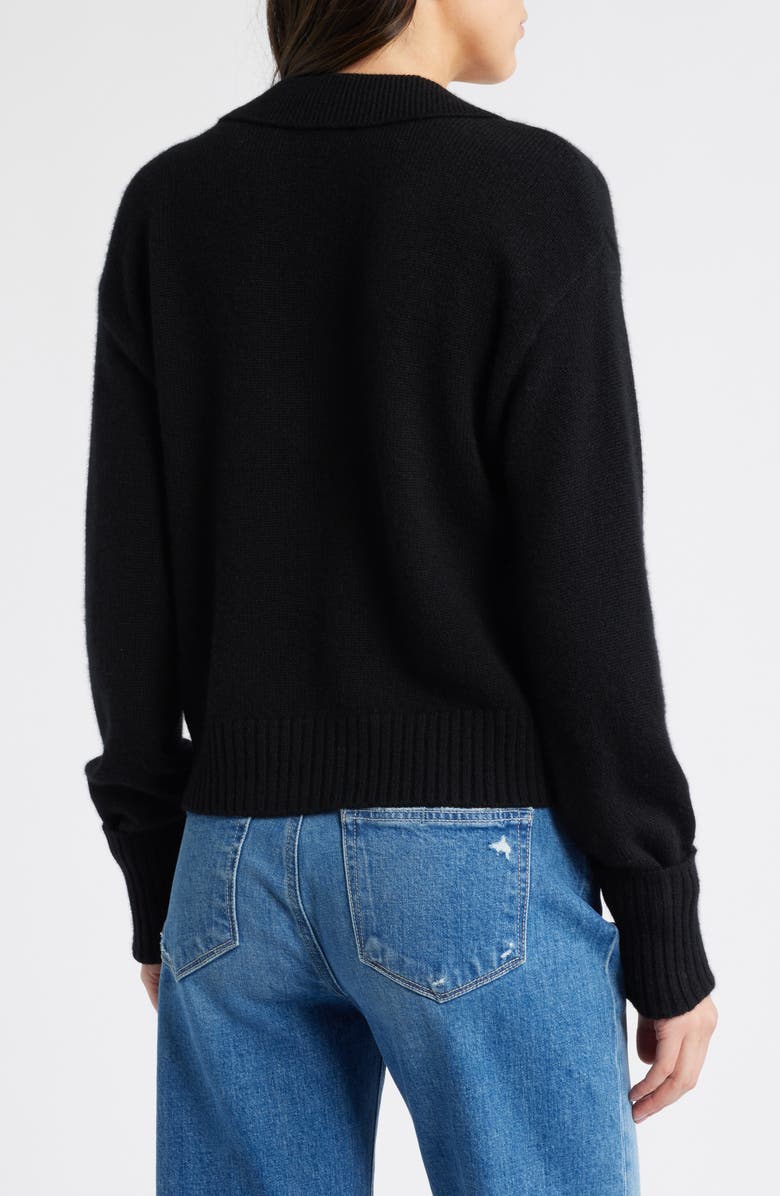 PAIGE Maxie Cashmere Polo Sweater, Alternate, color, Black