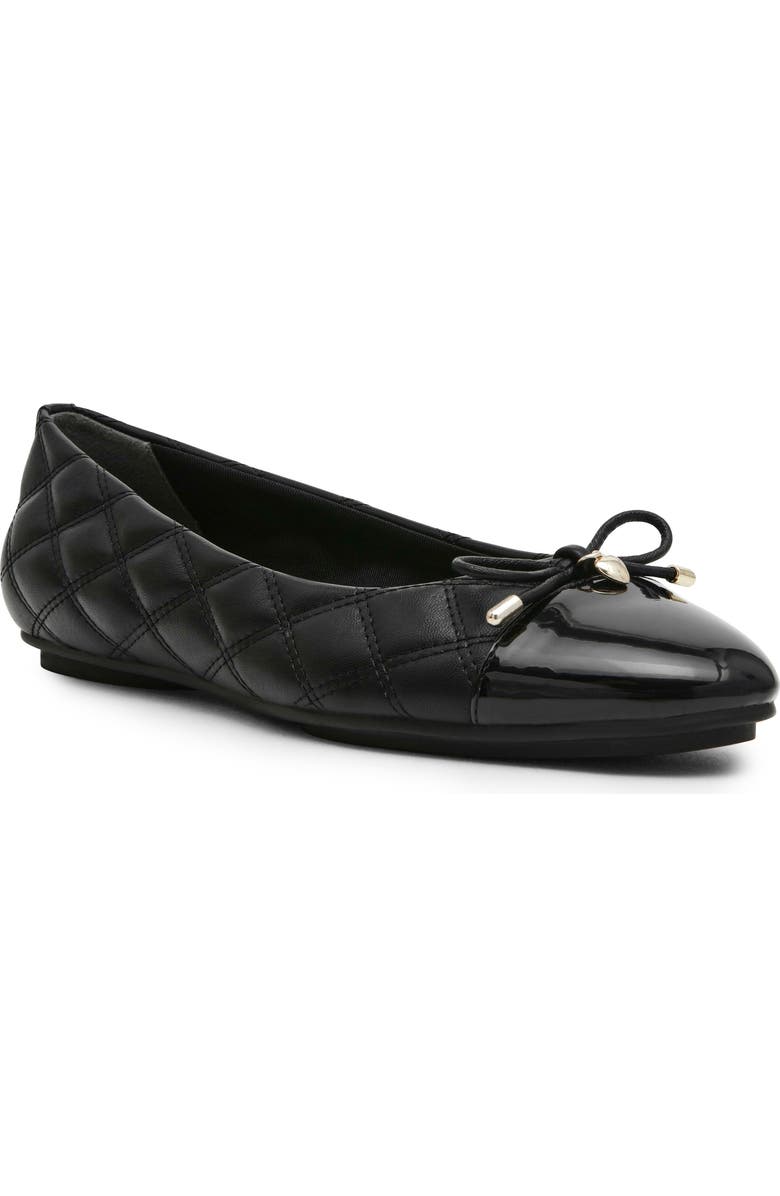 Anne Klein Luci Cap Toe Ballet Flat, Main, color, Black
