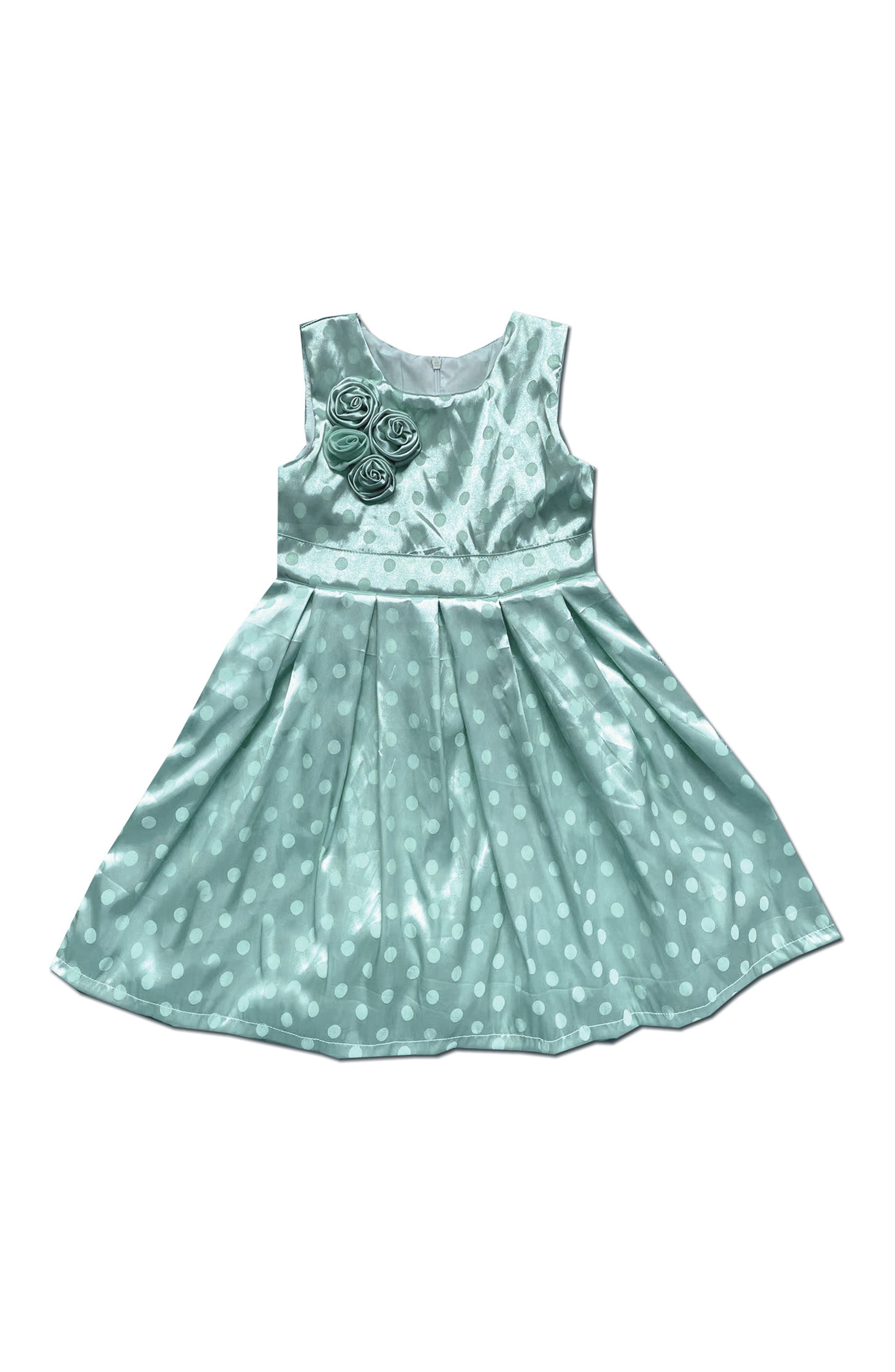 JOE-ELLA Kids' Satin Polka Dot Dress
