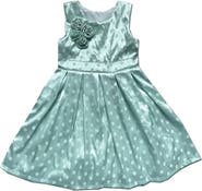 JOE-ELLA Kids' Satin Polka Dot Dress