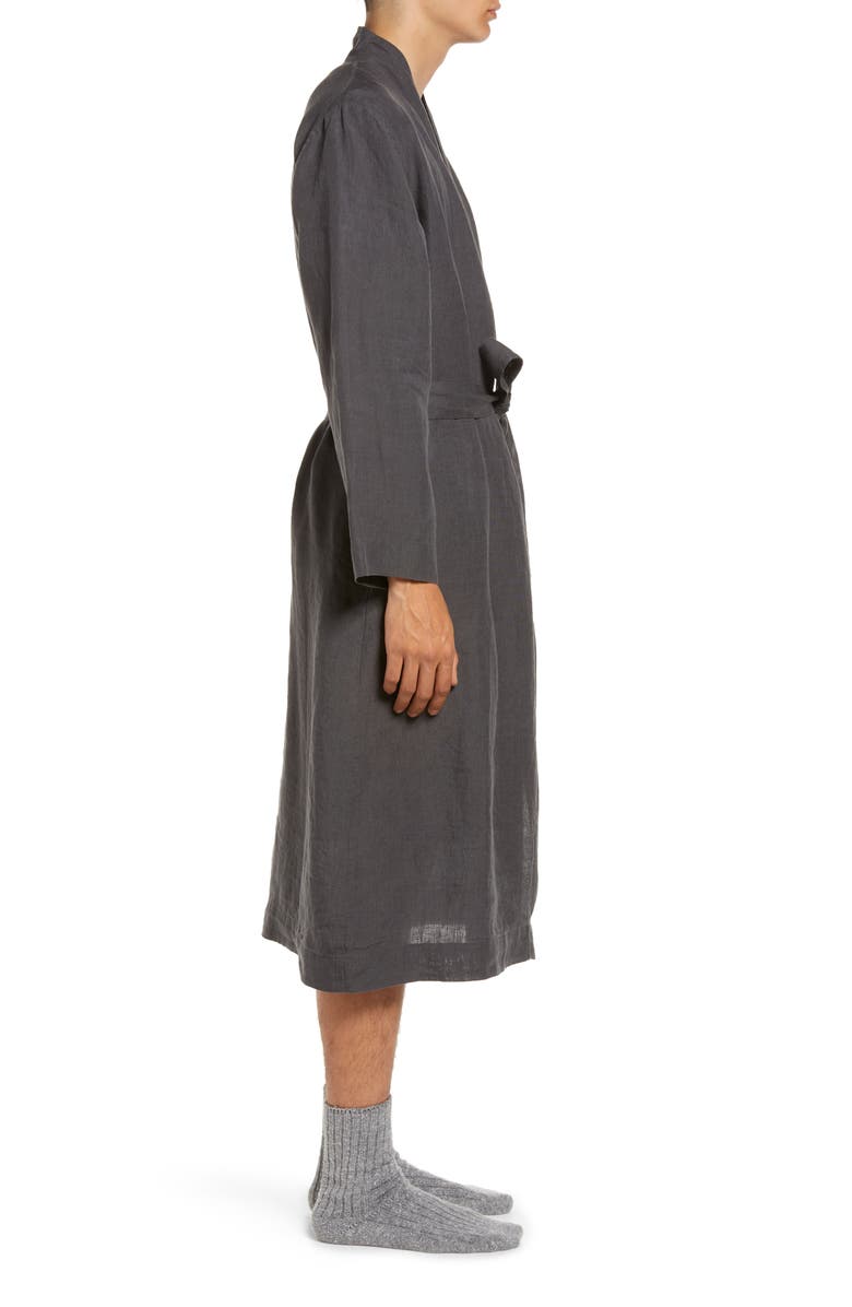 Parachute Gender Inclusive Linen Robe, Alternate, color, Coal