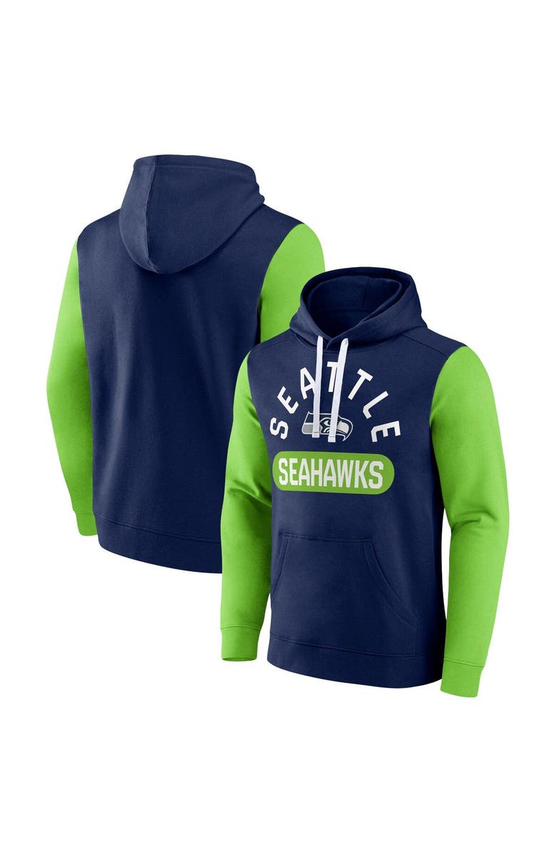 FANATICS Men's Fanatics College Navy Seattle Seahawks Extra Point Pullover Hoodie, Alternate, color, 