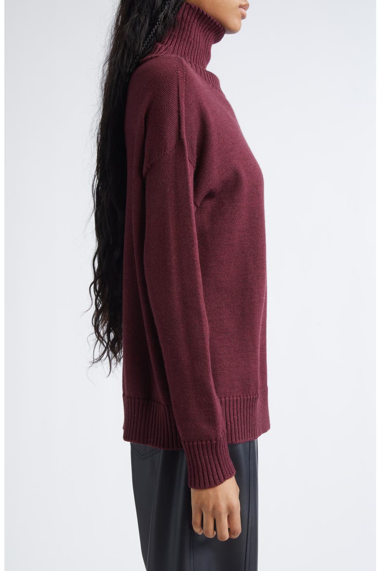 Mino Virgin Wool Turtleneck Sweater, Alternate, color, BORDEAUX