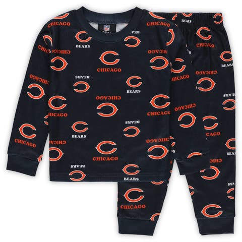 Toddler Outerstuff Navy Chicago Bears All-Over-Print Long Sleeve T-Shirt and Pants Sleep Set