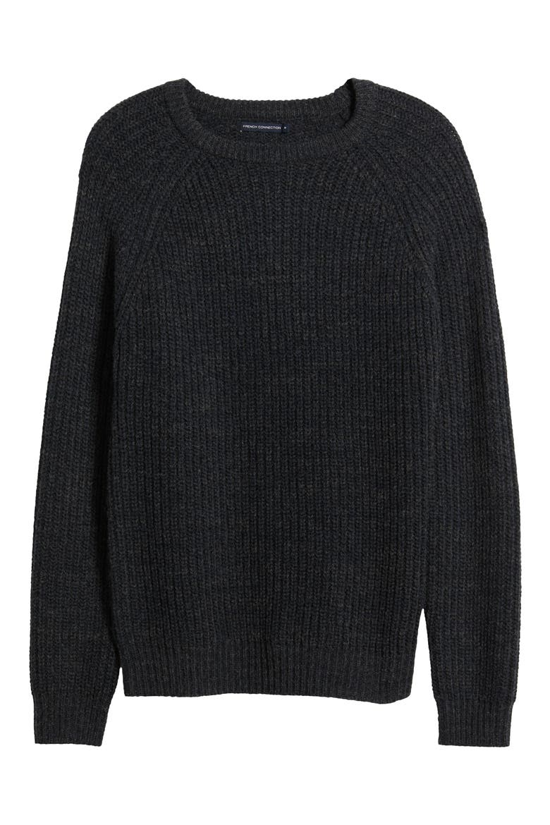 Ribbed Crewneck Sweater, Alternate, color, 01-CHARCOAL MEL