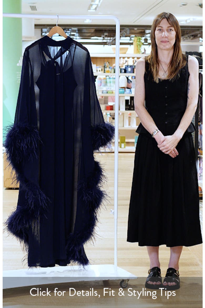 Sheer Feather Trim Dress video