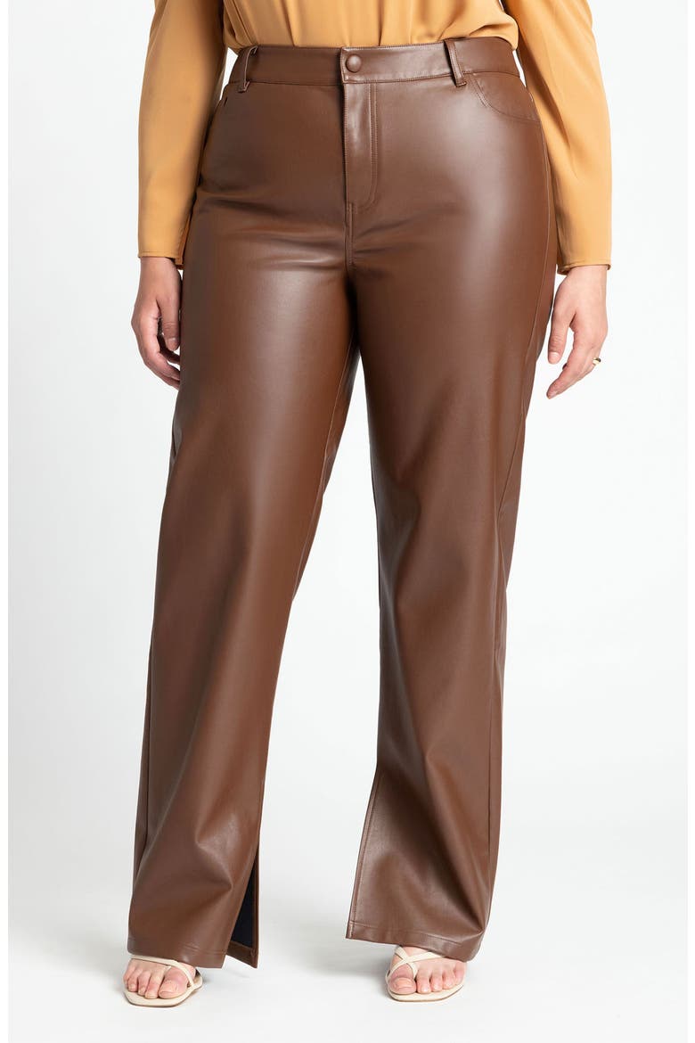 Faux Leather Pants, Main, color, ROCKY ROAD