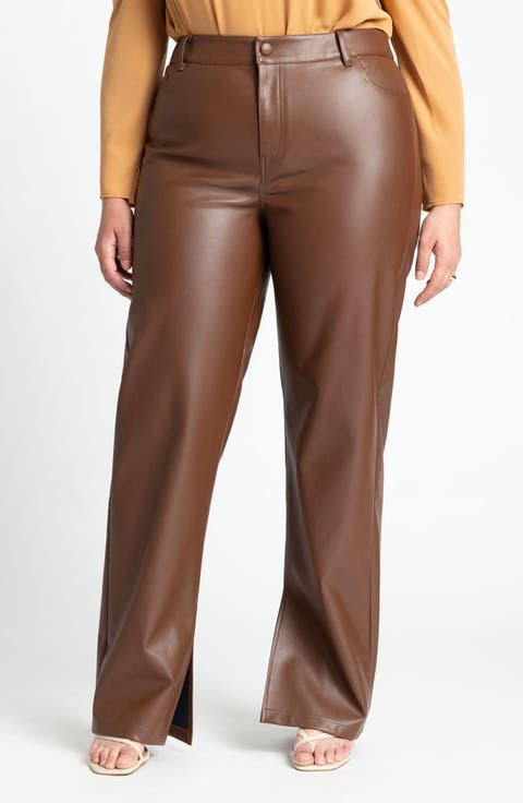 Women's Brown Leather & Faux Leather Pants & Leggings Women's Brown Leather & Faux Leather Pants & Leggings