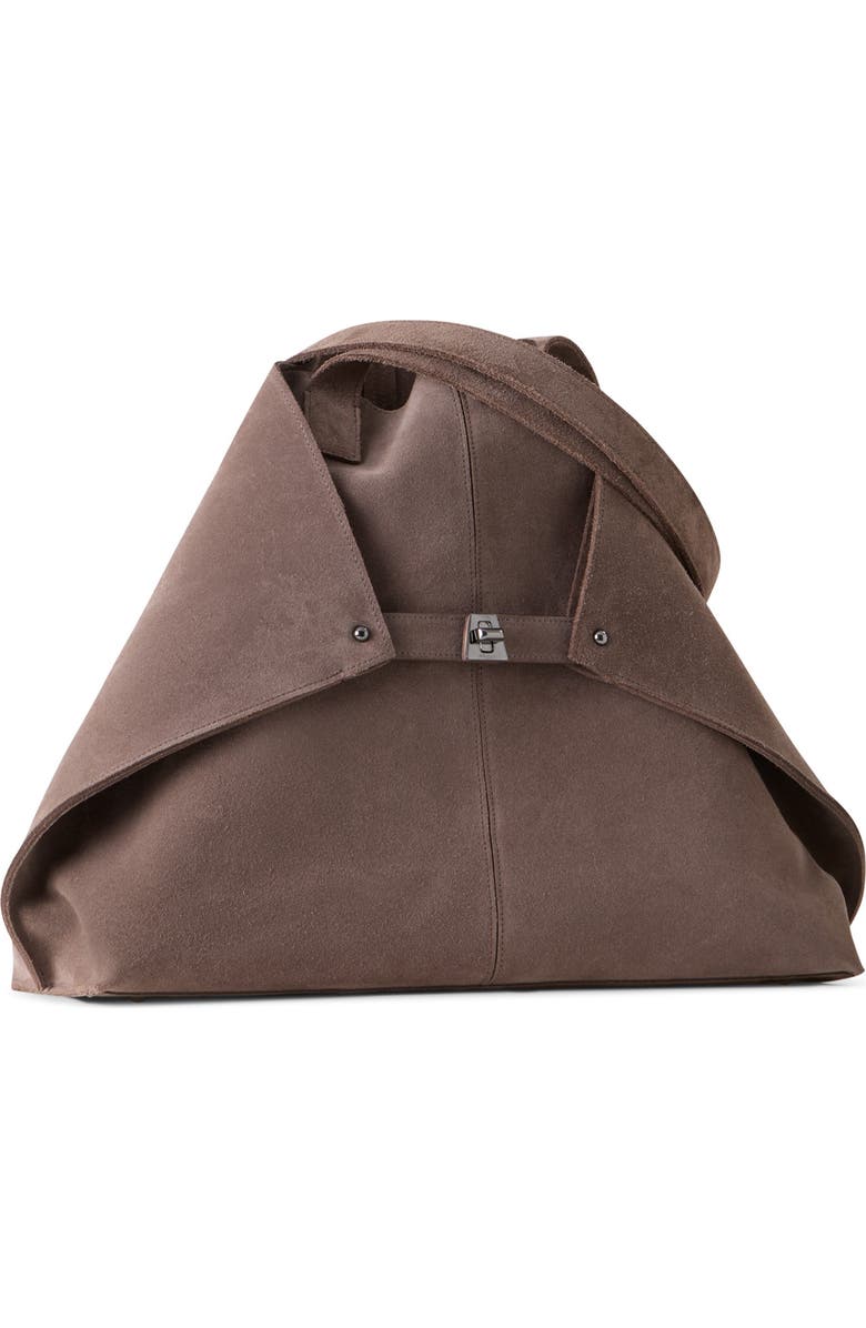 Akris Medium AI Suede Convertible Shoulder Tote, Alternate, color, Taupe