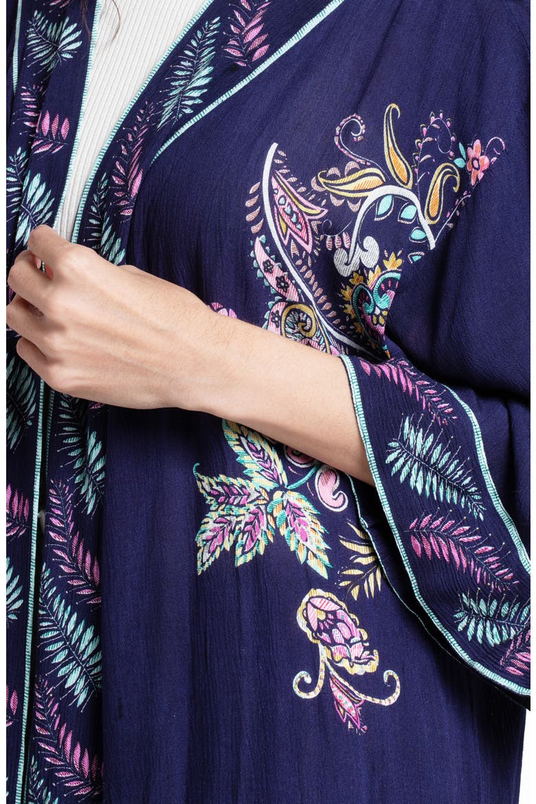 Floral Longline Topper, Alternate, color, NAVY