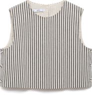 MANGO Stripe Side Button Sleeveless Crop Top