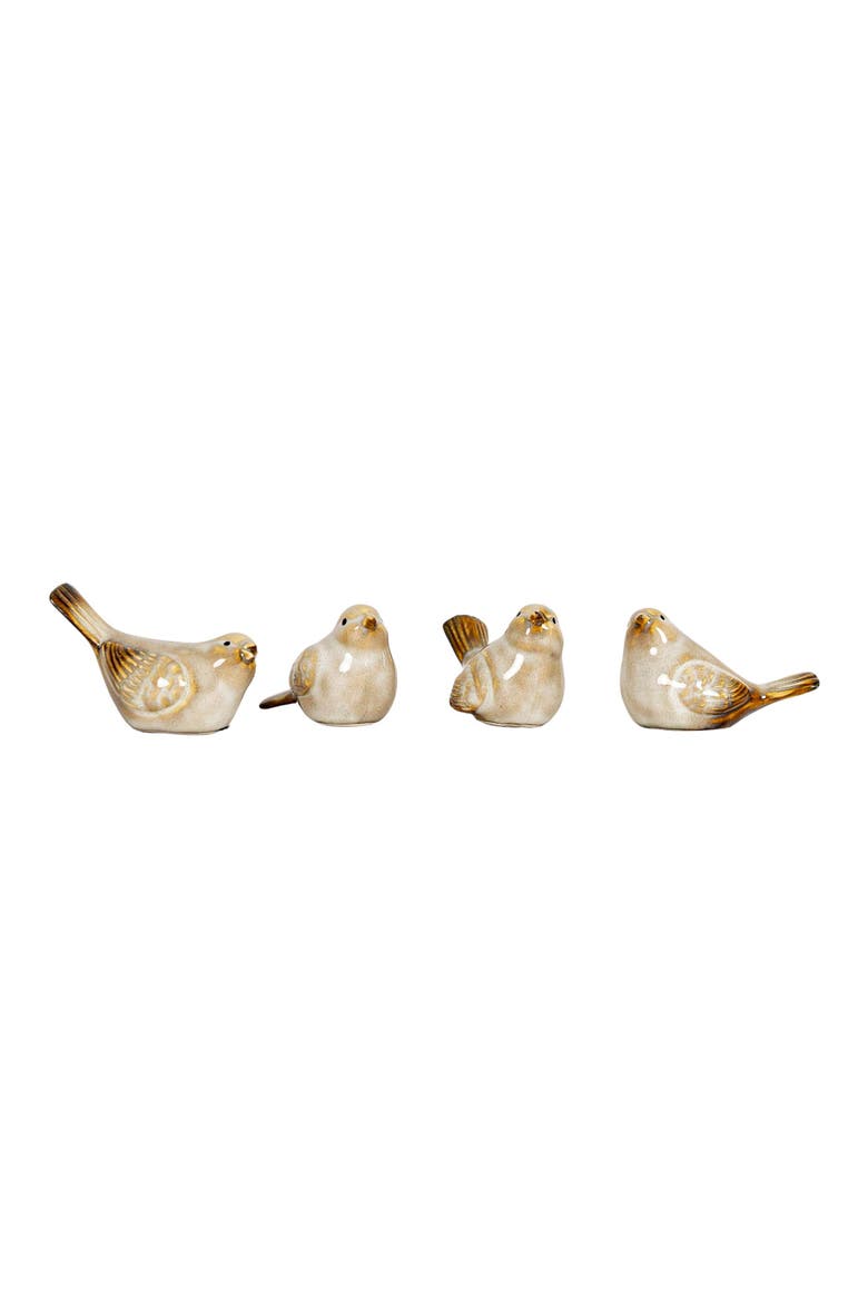 Set of 4 Bird Accents White Porcelain, Main, color, White
