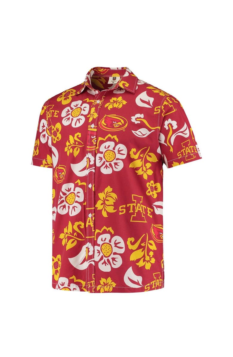 Wes & Willy Men's Wes & Willy Cardinal Iowa State Cyclones Floral Button-Up Shirt, Alternate, color, 