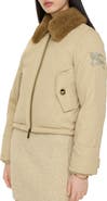 Burberry Shearling Collar Gabardine Jacket