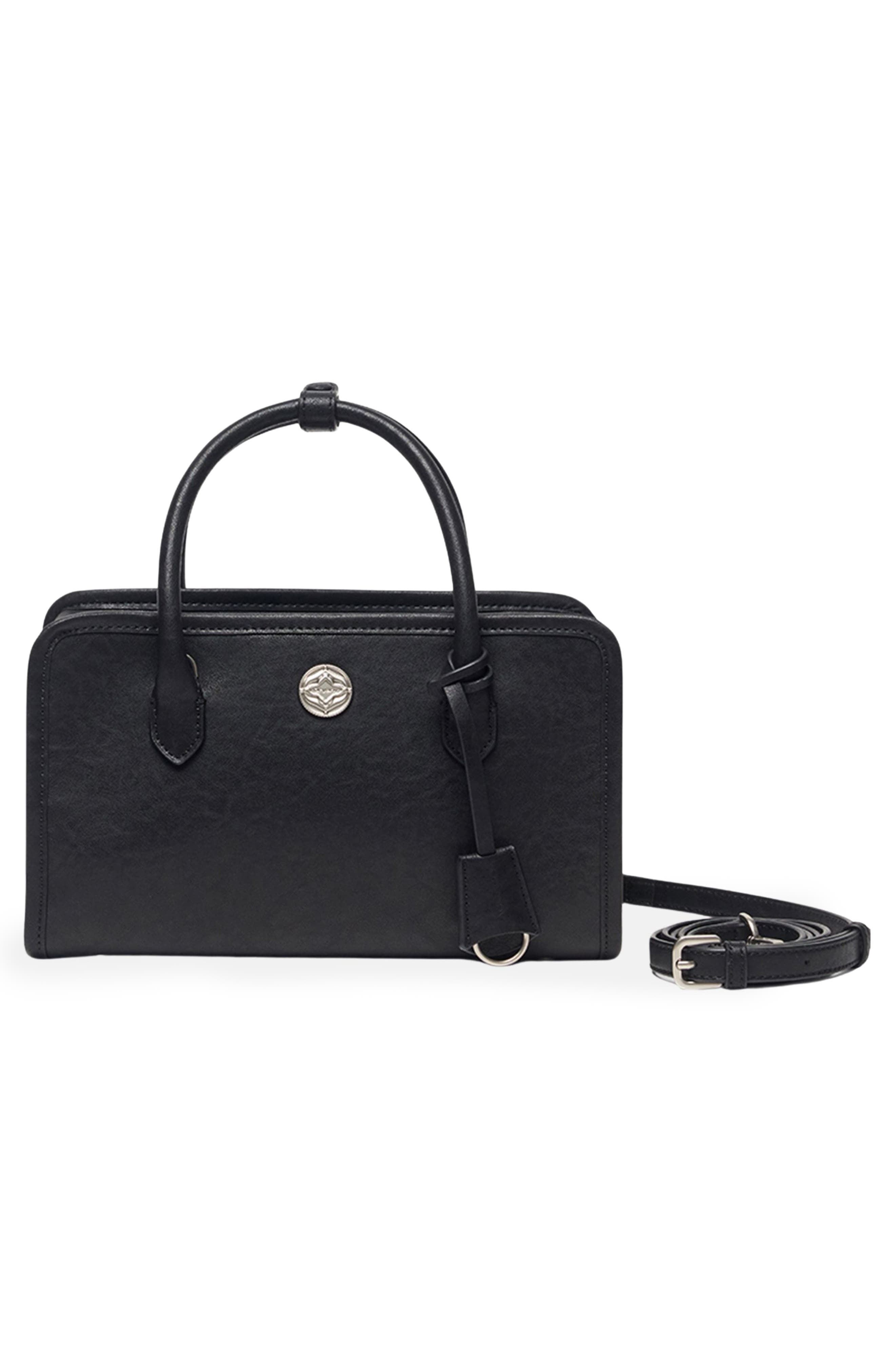 Oryany Claude Leather Satchel, Alternate, color, Black