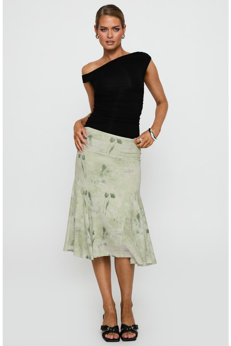 Lewish Floral Print Skirt, Alternate, color, GREEN FLORAL
