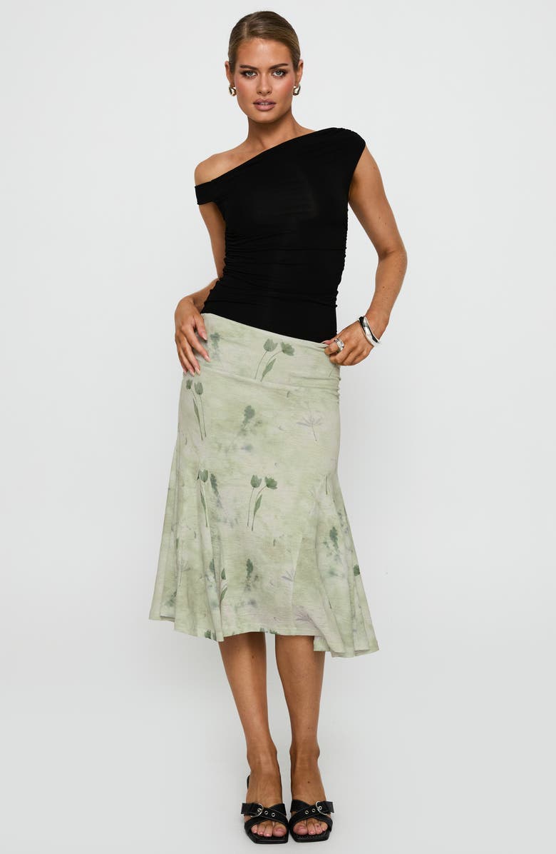 Princess Polly Lewish Floral Print Skirt, Alternate, color, Green Floral