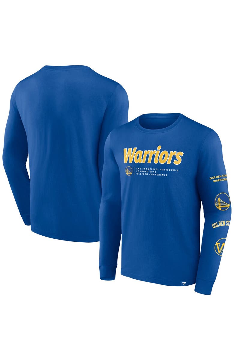 FANATICS Men's Fanatics Branded Royal Golden State Warriors Baseline Long Sleeve T-Shirt, Main, color, Royal