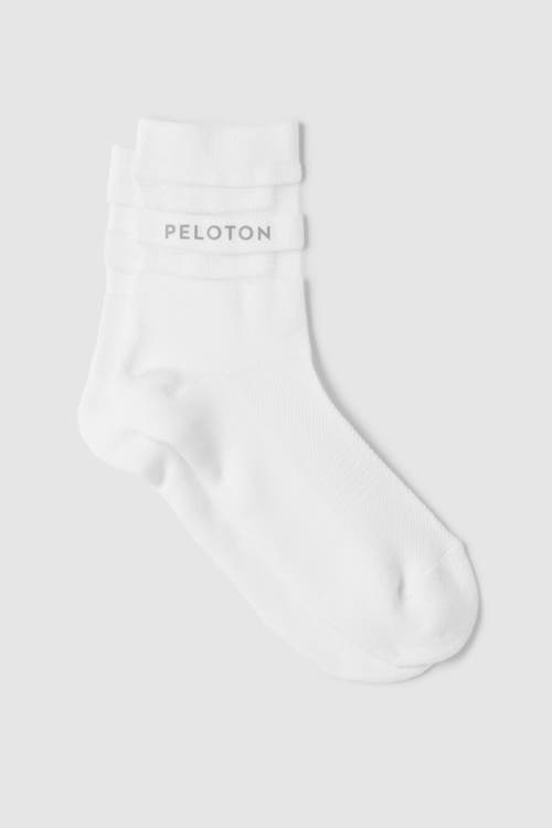 Peloton Cotton Mesh Stripe Sock In Bright White