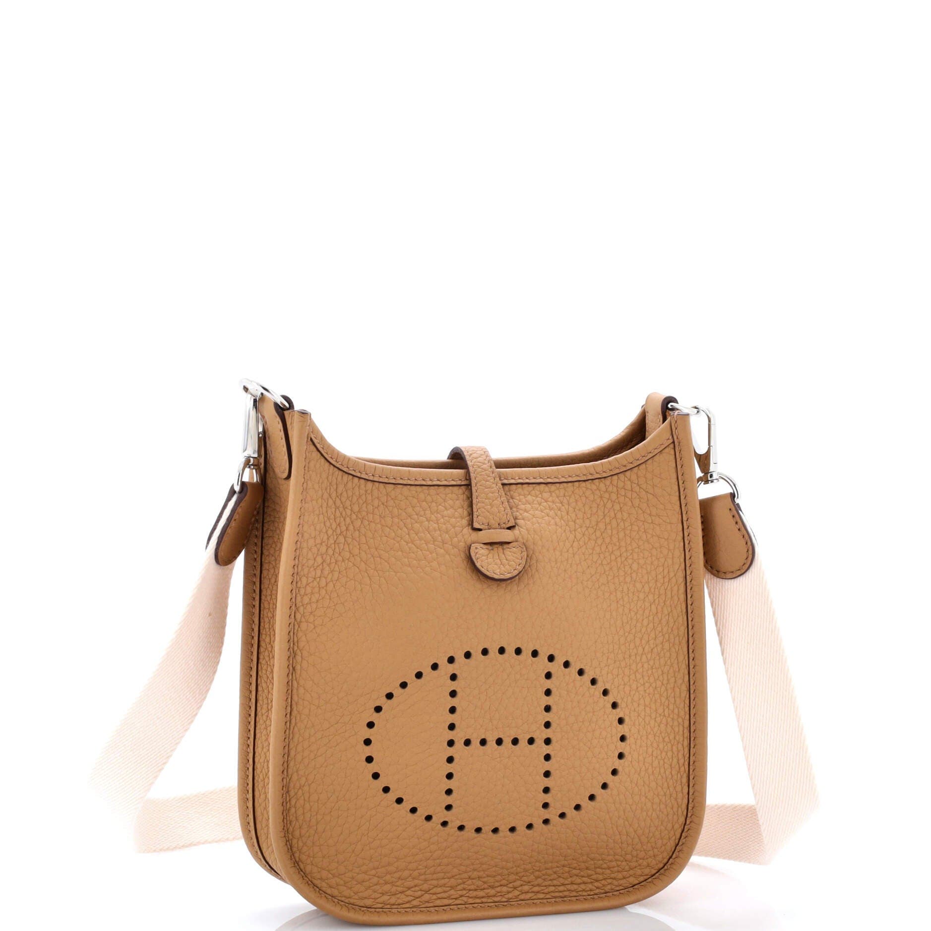 Pre-Owned Hermes Evelyne Bag Gen III Clemence TPM, Alternate, color, Biscuit