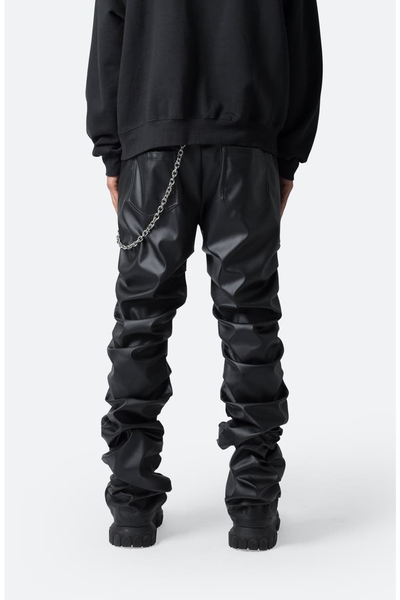 Stacked Faux Leather Pants, Alternate, color, BLACK