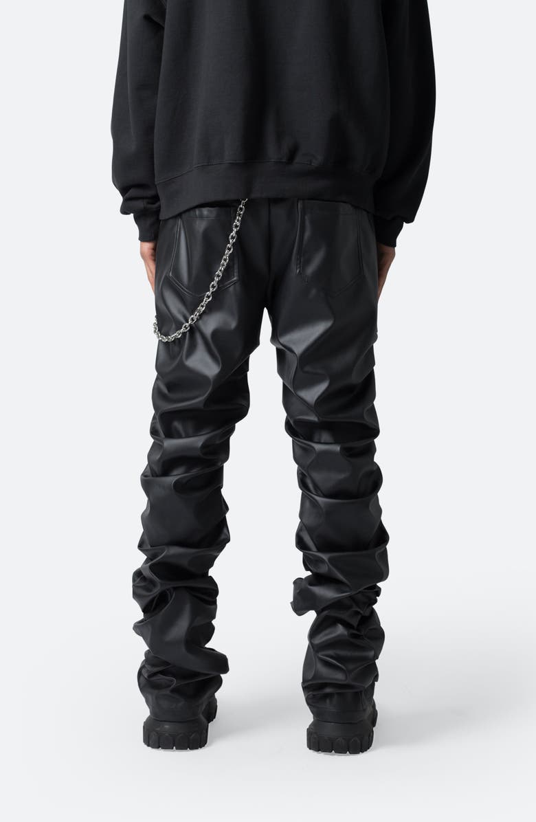 mnml Stacked Faux Leather Pants, Alternate, color, Black