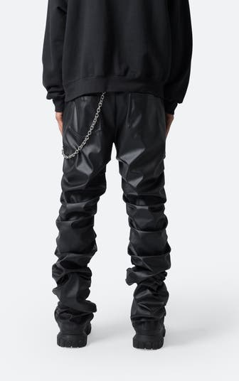 Stacked Faux Leather Pants