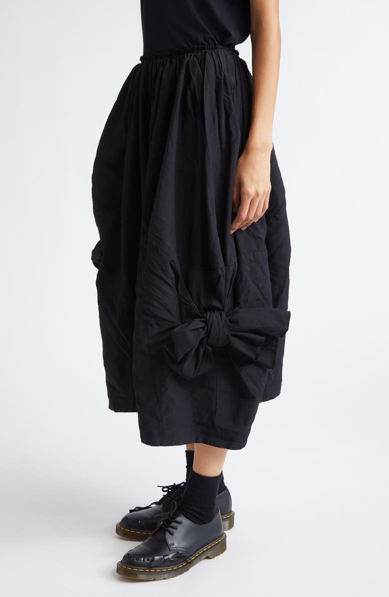 Comme des Garçons Comme des Garçons Oversize Garment Washed Oxford Crop Pants, Alternate, color, Black